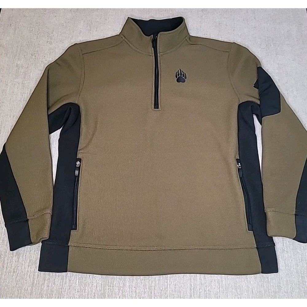 Alaskan Hardgear 1/4 Zip Sweater Graveltec Two Tone Long Sleeve Pullover Men's L